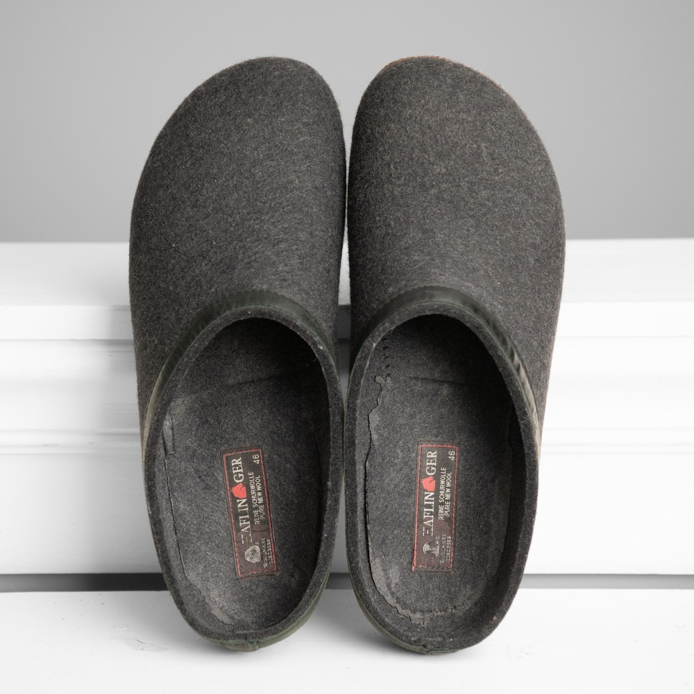 Haflinger Grizzly Boiled Wool Clogs Mens 12 Cork Slippers Minimalist GorpCore